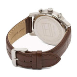 Tommy Hilfiger Kane Chronograph White Dial Brown Leather Strap Watch for Men - 1791400