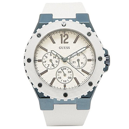 Guess Overdrive Chronograph White Dial White Rubber Strap Watch for Women - W0149L6