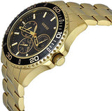 Guess BFF Multifunction Black Dial Gold Steel Strap Watch for Women - W0231L3