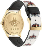 Gucci G Timeless Quartz White Dial White Leather Strap Watch For Women - YA1264109