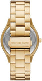 Michael Kors Runway Gold Dial Gold Steel Strap Watch For Women - MK4732