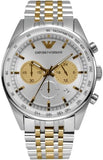 Emporio Armani Sportivo Chronograph Silver Dial Two Tone Steel Strap Watch For Men - AR5999