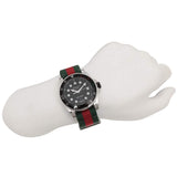 Gucci Dive Black Dial Red & Green Nylon Strap Watch For Men - YA136209