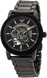 Emporio Armani Meccanico Automatic Black Dial Black Steel Strap Watch For Men - AR60010