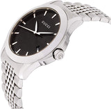 Gucci G Timeless Black Dial Silver Steel Strap Watch For Men - YA126402