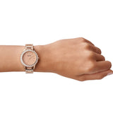 Fossil Jesse Crystal Rose Gold Dial Rose Gold Steel Strap Watch for Women - ES3020