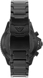 Emporio Armani Diver Chronograph Black Dial Black Steel Strap Watch For Men - AR11363