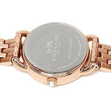 Coach Delancey Mother of Pearl White Dial Rose Gold Steel Strap Watch for Women - 14502479