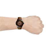 Fossil Townsman Automatic Black Dial Brown Leather Strap Watch for Men - ME3155