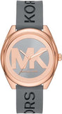 Michael Kors Janelle Three Hand Grey Dial Grey Rubber Strap Watch For Women - MK7314