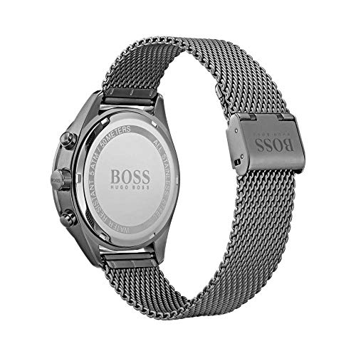 Hugo Boss Talent Gunmetal Dial Grey Mesh Bracelet Watch for Men - 1513637