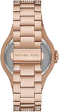 Michael Kors Lennox Three Hand Crystals Rose Gold Dial Rose Gold Steel Strap Watch For Women - MK6992