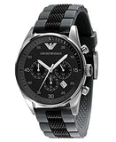 Emporio Armani Sportivo Black Dial Two Tone Ceramic Bracelet Watch For Men - AR5866