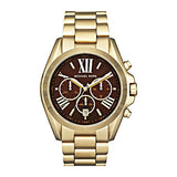 Michael Kors Bradshaw Brown Dial Gold Steel Strap Watch for Women - MK5502