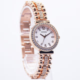 Guess Gala Diamonds Silver Dial Gold Steel Strap Watch for Women - GW0401L3