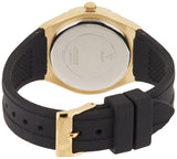 Guess Cosmo Diamonds Gold Dial Black Rubber Strap Watch for Women - GW0034L1