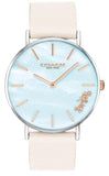 Coach Perry Blue Mother of Pearl Dial White Leather Strap Watch for Women - 14503270