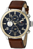 Tommy Hilfiger Sport Multifunction Blue Dial Brown Leather Strap Watch for Men - 1791137