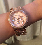 Michael Kors Runway Rose Gold Dial Rose Gold Steel Strap Watch for Women - MK3247