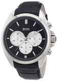 Hugo Boss Driver Black Dial Black Leather Strap Watch for Men - 1512879