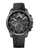 Tommy Hilfiger Decker Black Dial Black Rubber Strap Watch for Men - 1791352