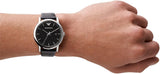 Emporio Armani Luigi Quartz Black Dial Black Leather Strap Watch For Men - AR2500