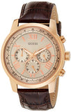 Guess Horizon Quartz Champagne Dial Brown Leather Strap Watch For Women - W0380G4