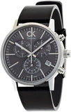 Calvin Klein Post Minimal Chronograph Black Dial Black Leather Strap Watch for Men - K7627107