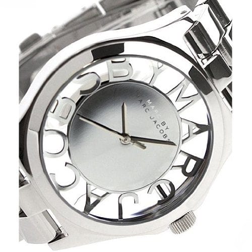 Marc Jacobs Henry Transparent Silver Dial Silver Steel Strap Watch for Women - MBM3205