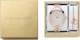 Michael Kors Slim Runway Crystals Silver Dial Two Tone Steel Strap Watch for Women - MK1045