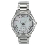 Michael Kors Sage Three-Hand White Dial Silver Steel Strap Watch for Women - MK4807