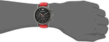 Emporio Armani Luigi Chronograph Black Dial Red Leather Strap Watch For Men - AR1971