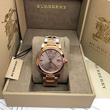 Burberry The City Light Brown Dial Rose Gold Steel Strap Watch for Women - BU9005