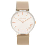 Coach Perry Silver DIal White Leather Strap Watch for Women - 14503116