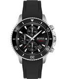 Hugo Boss Admiral Black Dial Black Silicone Strap Watch for Men - 1513912