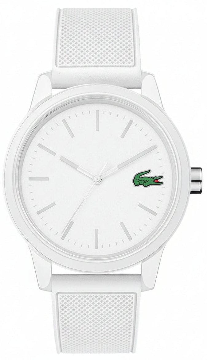 Lacoste 12.12 White Dial White Silicon Strap Watch for Men - 2010984