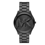 Michael Kors Slim Runway Analog Black Dial Black Steel Strap Watch For Women - MK4734