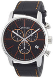 Calvin Klein City Chronograph Black Dial Black Leather Strap Watch for Men - K2G271C1