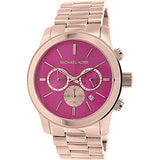 Michael Kors Runway Pink Dial Rose Gold Steel Strap Watch for Women - MK5931