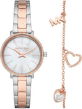 Michael Kors Pyper Quartz Mother of Pearl White Dial Two Tone Steel Strap Watch For Women - MK1066