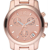 Michael Kors Runway Chronograph Rose Gold Dial Rose Gold Steel Strap Watch for Women - MK5430