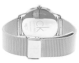 Calvin Klein Minimal White Dial Silver Mesh Bracelet Watch for Men - K3M51152