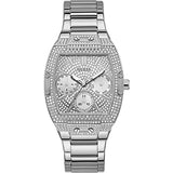 Guess Raven Diamonds Silver Dial Silver Steel Strap Watch for Women - GW0104L1