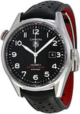 Tag Heuer Carrera Calibre 5 Drive Timer Black Dial Black Leather Strap Watch for Men - WAR2A10.FC6337