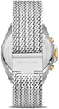 Michael Kors Brecken Quartz Black Dial Silver Mesh Strap Watch For Men - MK8961