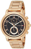 Tommy Hilfiger Claudia Black Dial Rose Gold Steel Strap Watch for Women - 1781820