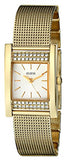 Guess Nouveau Diamonds Gold Dial Gold Mesh Bracelet Watch for Women - W0127L2