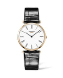 Longines La Grande Classique De Longines White Dial Black Leather Strap Watch for Women - L4.755.1.91.2