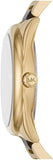 Michael Kors Janelle Three-Hand Gold Dial Two Tone Steel Strap Watch For Women - MK7136