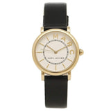 Marc Jacobs Roxy White Dial Black Leather Strap Watch for Women - MJ1537